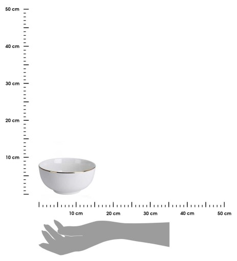 Porcelánová misa so zlatým okrajom 480ml MISKA na šalátové polievky a občerstvenie