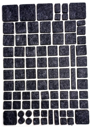 Plsťová podložka, čierna, mix, 94 ks