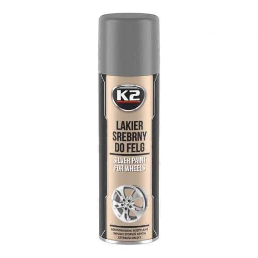 K2 STRIEBORNÁ FARBA NA RÁFKY 500 ML L332 ODPORÚČAM