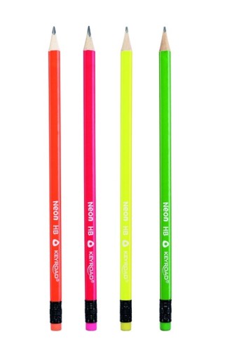 Neon Keyroad trojuholníková drevená ceruzka HB s gumou