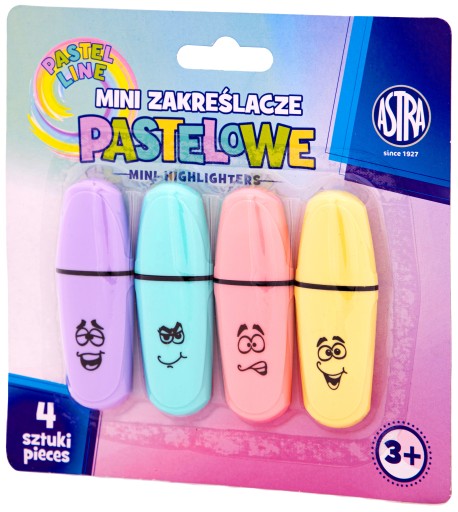 MINI PASTELOVÉ ZVÝRAZŇOVAČE 4 KUSY BLISTER ASTRA