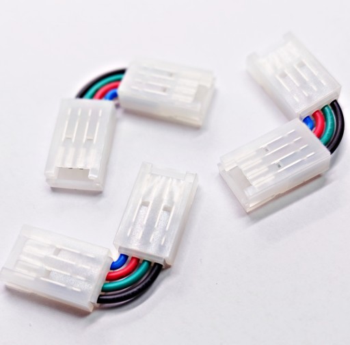 LED RGB 4PIN lomený konektor 10mm L 90 LATCH