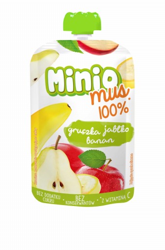 MINIO HRUŠKA JABLKO BANÁNOVÁ MUSSE 100G LEWIATAN