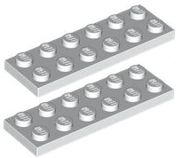 LEGO tanier 2x6 biely (3795/379501) x2