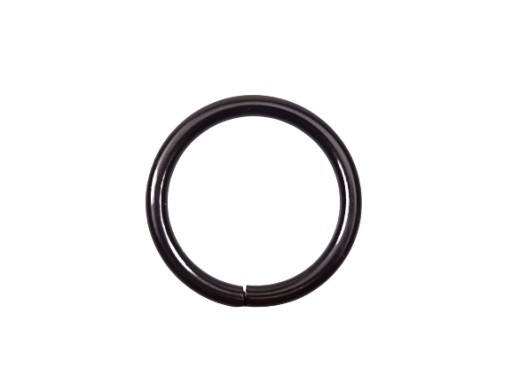 Kovový kožený prsteň 30 / 4 mm čierny 10 ks
