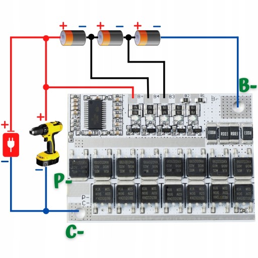 Li-Ion balancer BMS 3S 100A 10,8V | Nabíjačka článkov 18650
