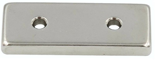 SILNÝ NEODYMOVÝ MAGNET 40x15x5 mm S OTVOROM 7/3,5 mm NA SKRUTKU