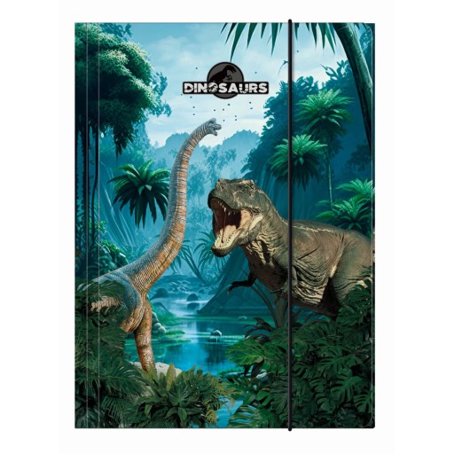 Kartónová zložka formátu A4 s gumičkou DINOSAURS DINOSAURS DERFORM