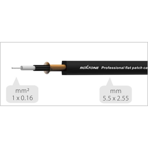 Roxtone FPJJ100L0003 Uhlový Jack kábel 30cm