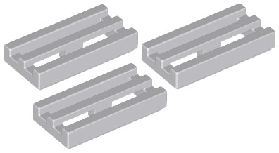 LEGO tanier 1x2 Gril J. Sivý 2412/4211350 x3