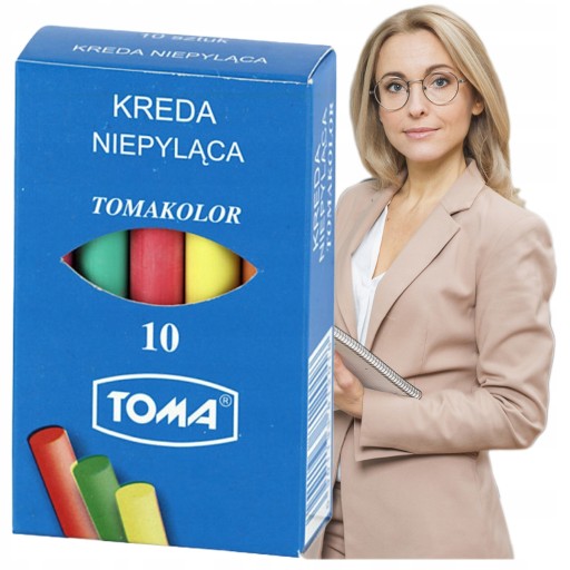 FAREBNÁ ŠKOLSKÁ KRIEDA, BEZPRACHOVÁ KRIEDA NA TABUĽU