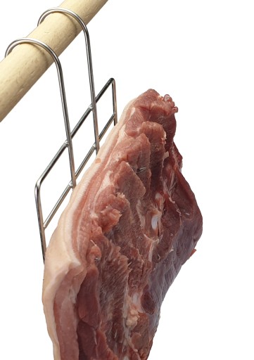 B-304 Veľký udiarenský hák na údenie slaniny, slaninového tuku, filé, silný INOX