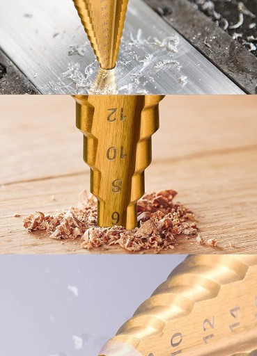 KROKOVÉ KUŽEĽOVÉ VRTÁKY PRE KOV DREVO PLASTOVÉ PLÁCHY SÚPRAVA 4-32 MM