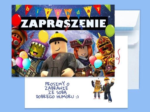 POZVÁNKA ROBLOX NA NARODENINY DIEŤAŤA + OBÁLKA ZDARMA