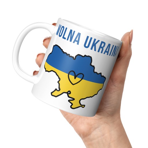 BIELY hrnček FREE UKRAINE NO TO WAR PUTIN STOP
