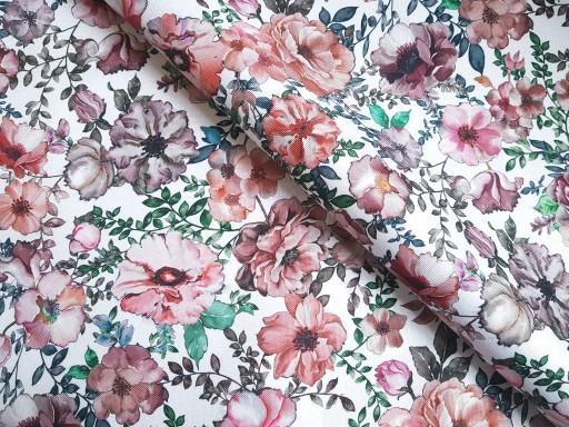 Poťahová látka, materiál polyester, potlač kvetov