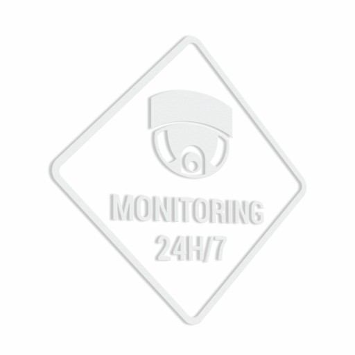 Monitorovanie 24/7 - výstražná nálepka 15x15cm
