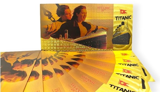TITANIC Krásna pozlátená bankovka zberateľský darček MENY NA NARODENIA