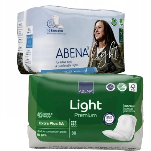 UROLOGICKÉ VLOŽKY absorbujúce inkontinenciu moču ABENA light EXTRA PLUS 10 ks