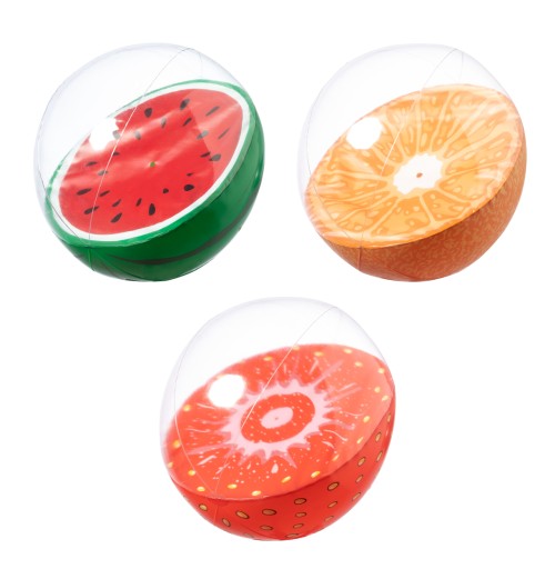 Plážová lopta s ovocnými motívmi, Ø28 cm, oranžová