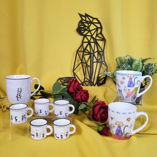 PORCELÁNOVÝ HRNČEK S MAČKAMI MAČKA 75ml