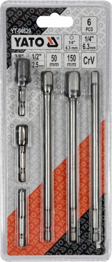 YATO ADAPTÉRY HEX REDUKCIE PRE ZÁSUVKY 1/4 3/8 1/2 5cm, 15cm