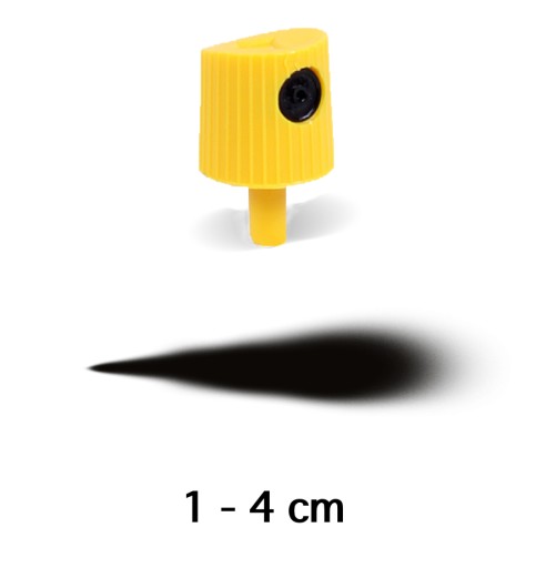 ŽLTÁ ČIERNA TRYSKA MALÁ 1-4 cm NÁSTREK NA STREK