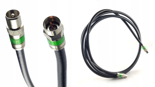 Hotový DVB-T kábel, F konektor - TV zástrčka, komprimovaný, 0,5 m