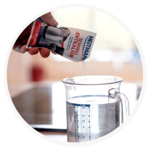 Heitmann Odstraňovač vodného kameňa vo vrecúškach pre espresso kávovary, varné kanvice, 2x15g