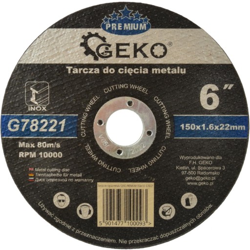 PREMIUM KOVOVÉ REZNÉ KOTÚČE 150x1,6x22,23 INOX