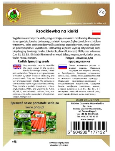 Semená na klíčky - Reďkovka 20g