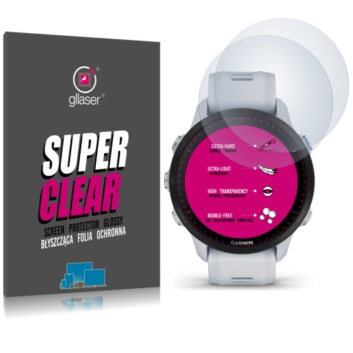 Ochranná fólia GLLASER SuperClear SC pre Garmin Forerunner 955 / 2 kusy