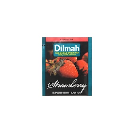 Čierny čaj Dilmah s príchuťou jahôd, 25 vrecúšok
