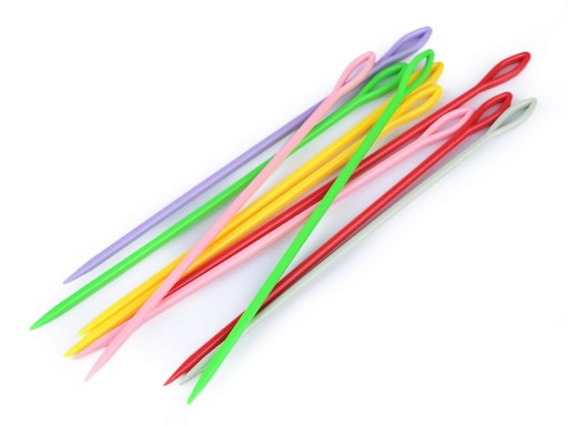 Plastové ihly pre deti, 15 cm, tupé, 10 ks výšivky