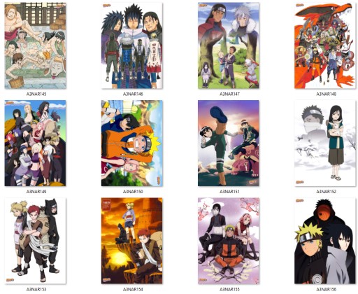 Plagát A3 Manga Anime Naruto VEĽKÝ VÝBER