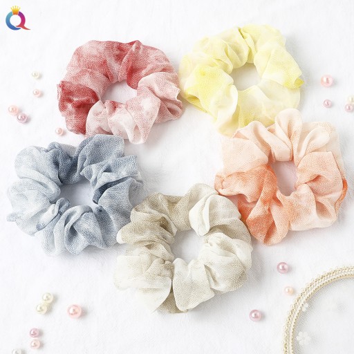 Gumička do vlasov scrunchie scrunchie, ombre, oranžová, farebná