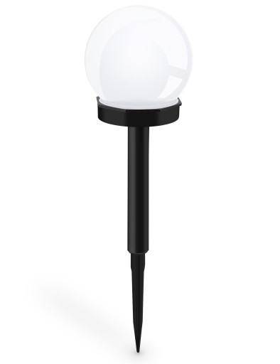 LED SOLÁRNA ZÁHRADNÁ LAMPA BIELA GUĽA 10cm