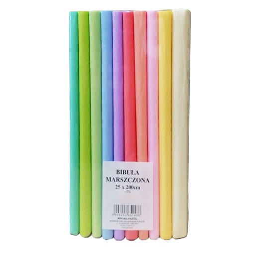 CRIPPED hodvábny papier PASTEL 25cm/200cm 10 FARIEB SDM