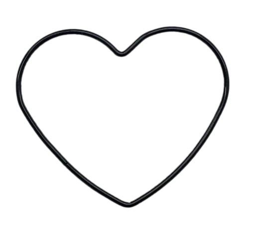 Kovový prsteň BLACK HEART do lapača snov, 20 cm