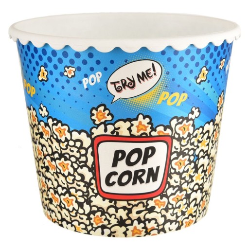 Nádoba na POPCORN, snacky, chipsy, krabička, miska, plastové vedierko, 2,3L