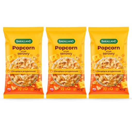Bakalland syr popcorn do mikrovlnky 3x90g, lahodný snack