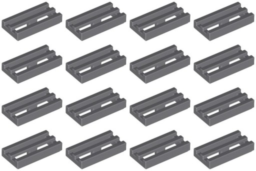 LEGO 2412b 1x2 GRILL tmavosivá NOVINKA (4g) 16 ks