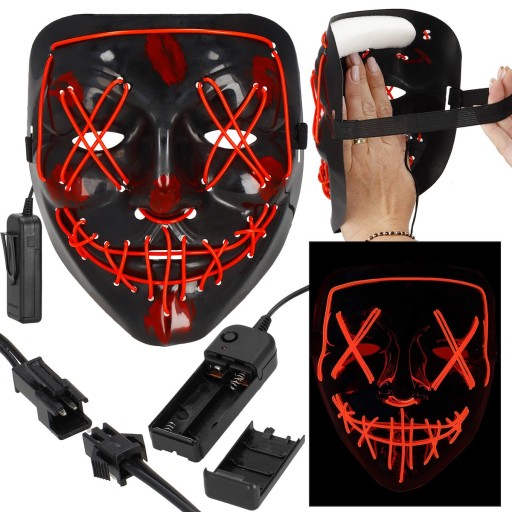 LED MASKA SVIETIACA LED HALLOWEEN PURGE PARTY