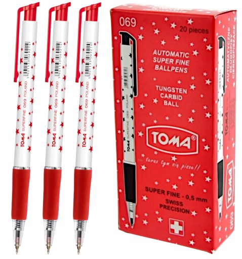 Toma 069 Stars guľôčkové pero automatické červené