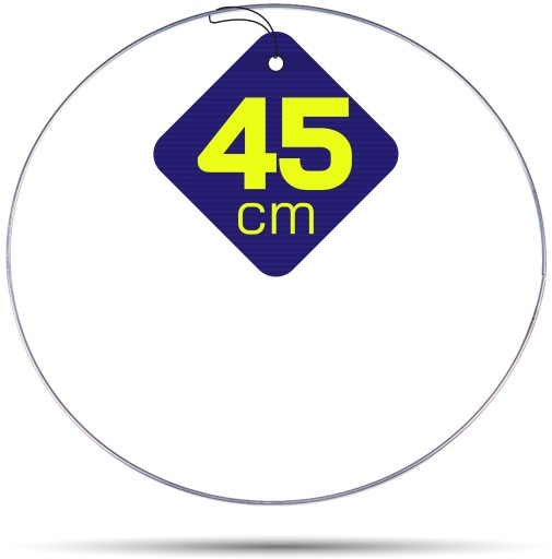 STRIEBORNÝ kovový prsteň na lapače snov, 45 cm