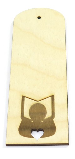 DREVENÁ KNIŽNÁ ZNAČKA S DECOUPAGE GRAVÍM