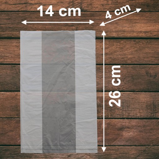 Jednorazové plastové vrecká na potraviny, HDPE, 22x26cm