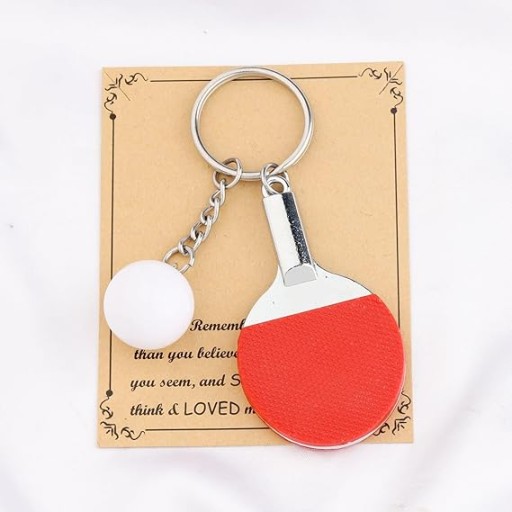 ČERVENÝ STOLNÝ TENIS ŠPORTOVÝ KEYRING - PINGPONGOVÁ RAKETA - pádlo