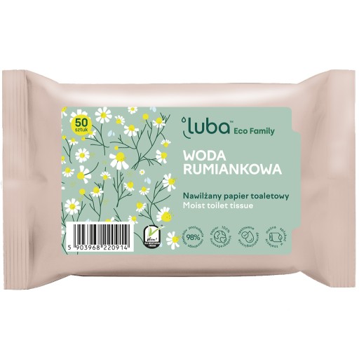 Ľuba navlhčený toaletný papier. harmančeková voda 50 ks