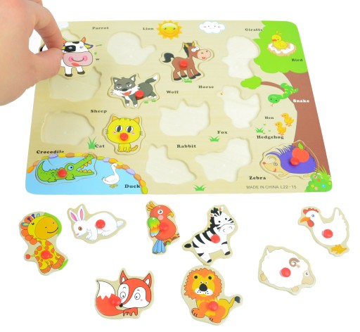 DREVENÉ HÁDANKY ZVIERATKÁ ŠPIČKY NA PUZZLI